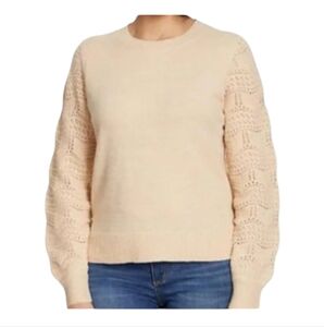 Christian Siriano Ladies Pointelle Sweater POINTELLE SWEATER Beige